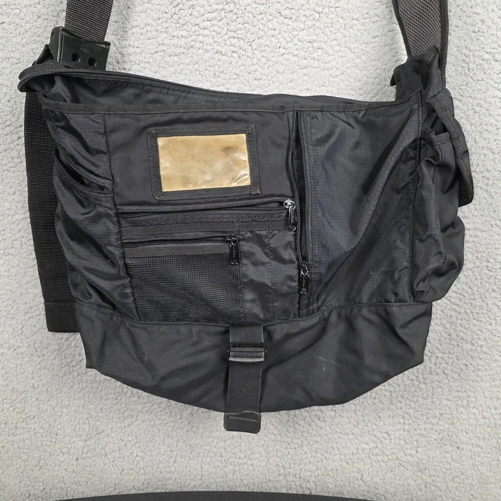 L.L. Bean‎ Messenger Bag Mens Large Black Nylon Crossbody Travel Organizer